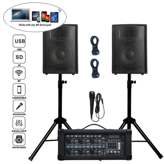 Subwoofer profissional de 3000 W 2 x 12