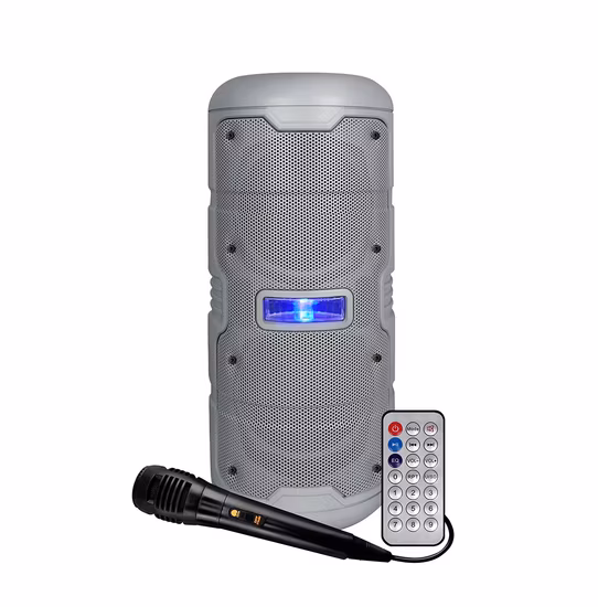 Alto-falante portátil LED colorido popular com Bluetooth duplo de 5,25 polegadas para festa com alto-falantes de karaokê de alcance total